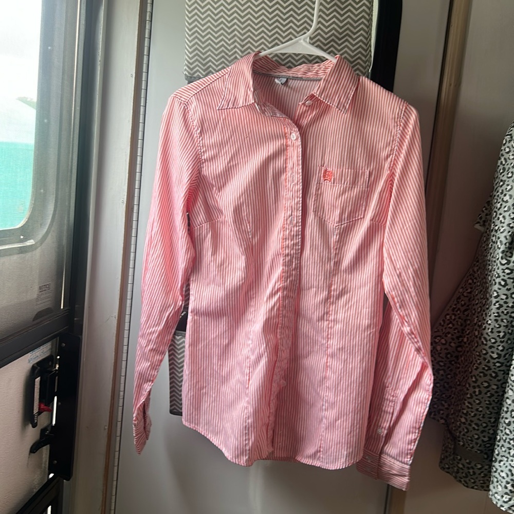 Cinch Pink Striped Button-Up Shirt